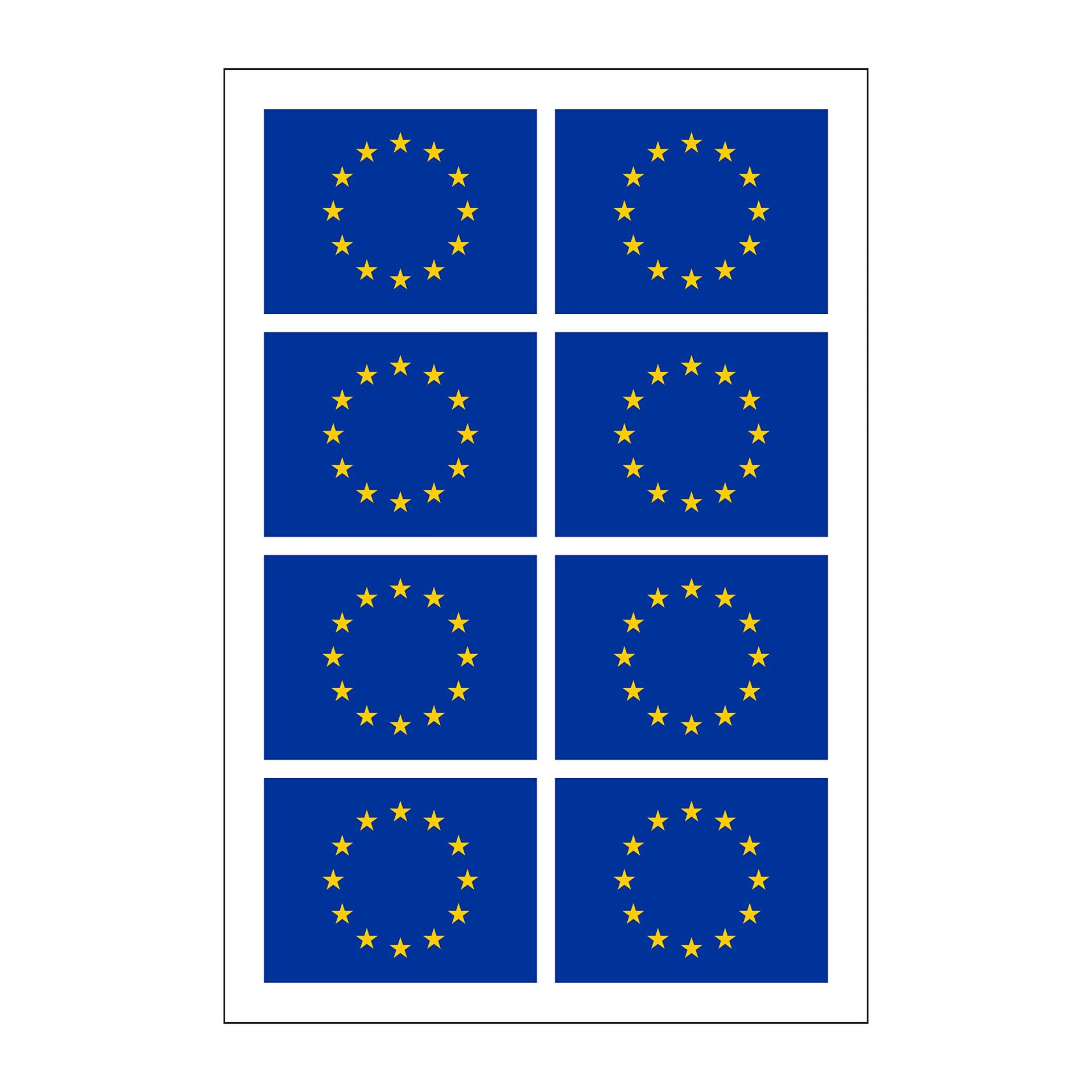 Generisch 8 Stück Aufkleber EU Europa Flaggen Set | Sticker Autoaufkleber Generisch 8 Stück Aufkleber EU Europa Flaggen Set | Sticker Autoaufkleber von Generisch