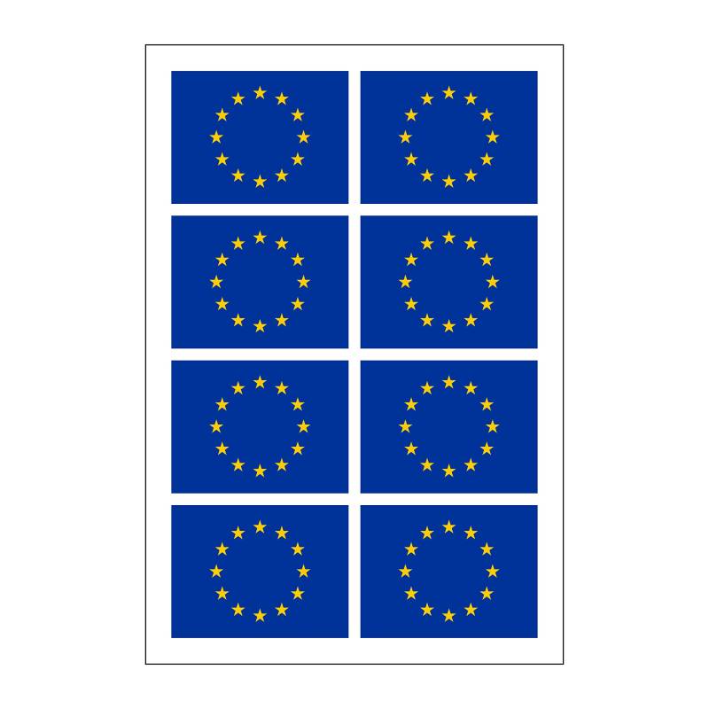 Generisch 8 Stück Aufkleber EU Europa Flaggen Set | Sticker Autoaufkleber von Generisch