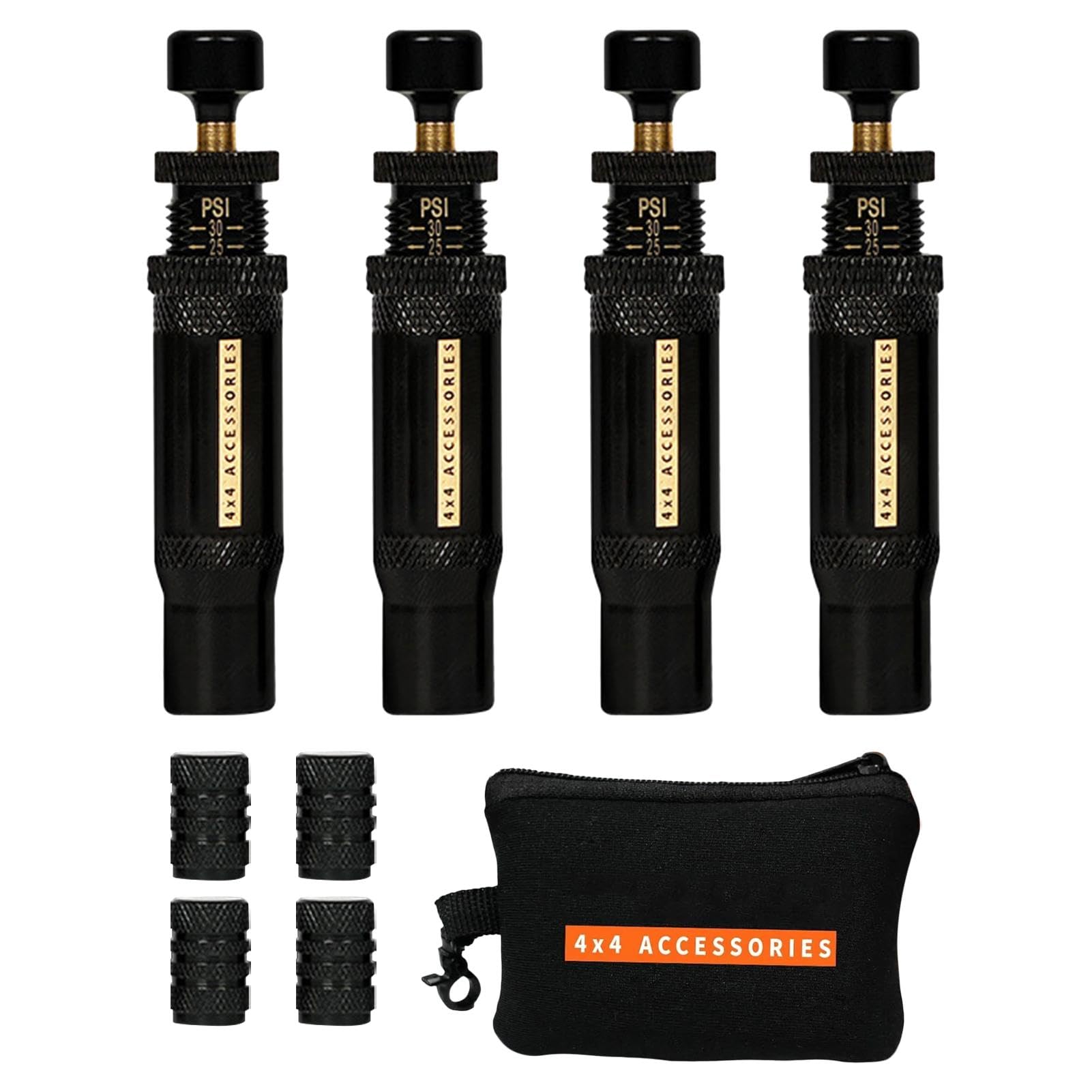 Generisch Air Down-Reifen-Deflator, Reifen-Deflator,Einstellbare Reifenluftabweiser | 4 Stück (10-30 PSI) 4x4 Spin- Inflator Tool Auto-Stop Rapid für Offroad-Fahrzeuge, Autos von Generisch