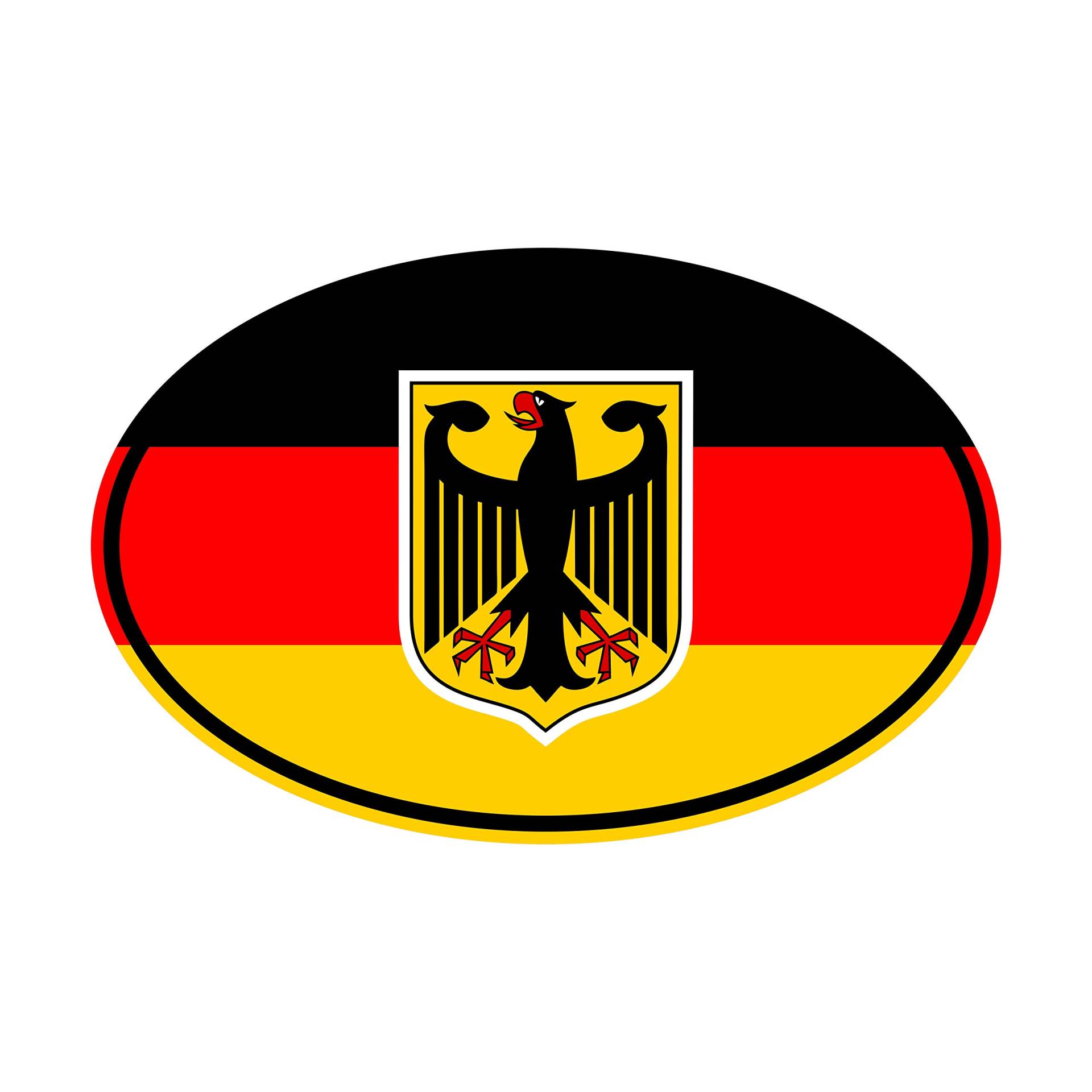 Generisch Aufkleber Länderkennzeichen Deutschland Bundesadler | Sticker | Flagge | PKW | Auto | Autoaufkleber von Generisch