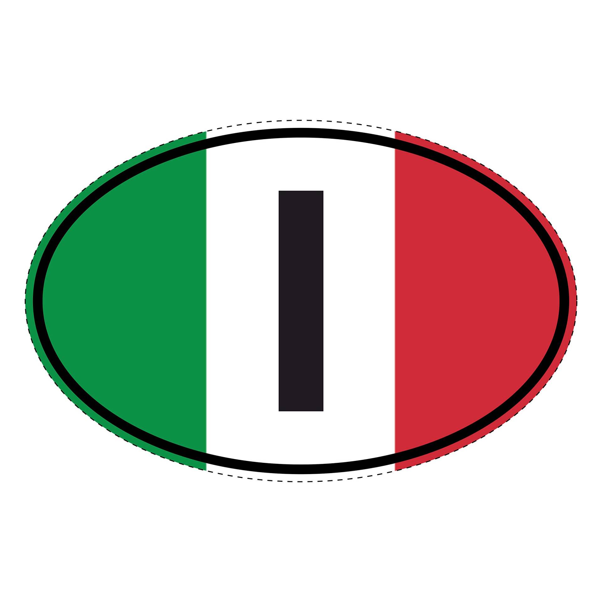 Generisch Aufkleber Länderkennzeichen Italien | Sticker | Flagge | PKW | Italy | Autoaufkleber von Generisch