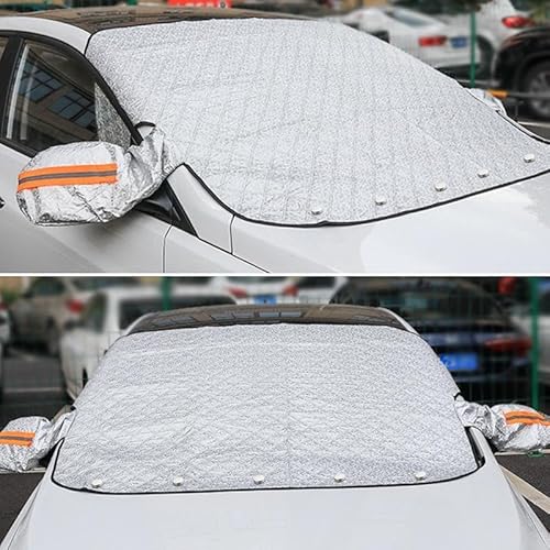 Generisch Auto Frontscheibenabdeckung, Magnetic Car Anti-Snow Cover, Winter Windschutzscheibe Abdeckung, Faltbar Scheibenabdeckung, Autoscheibenabdeckung für Schnee, EIS, Frost, Staub etc (225x110cm) von Generisch