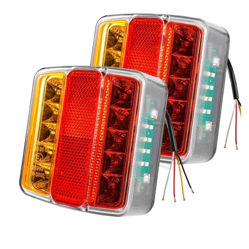 Generisch Auto-Rücklicht 2PCS Anhänger Rückleuchten Lkw Bremse Hinten Seite Wasserdichte Lampe Anzeige Drehen für Signal für für lkw ​​für Caravan Van Boot 12V von Generisch