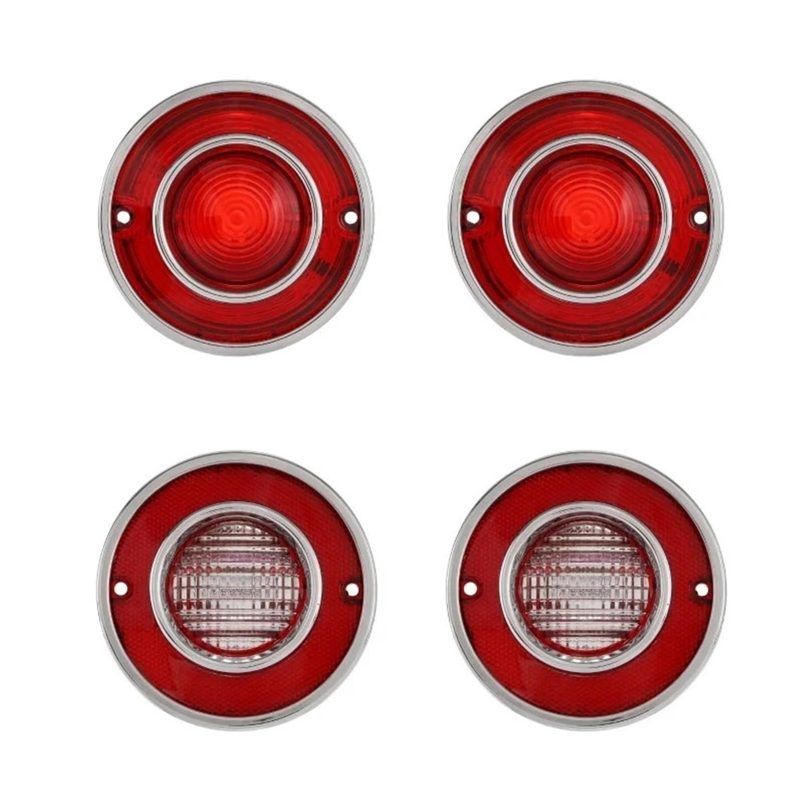 Generisch Auto-Rücklicht 4 Stück Auto-Rückleuchten hintere Bremsleuchten für Corvette C3 1975–1979 (ohne Leuchtmittel)(Red Shell) von Generisch