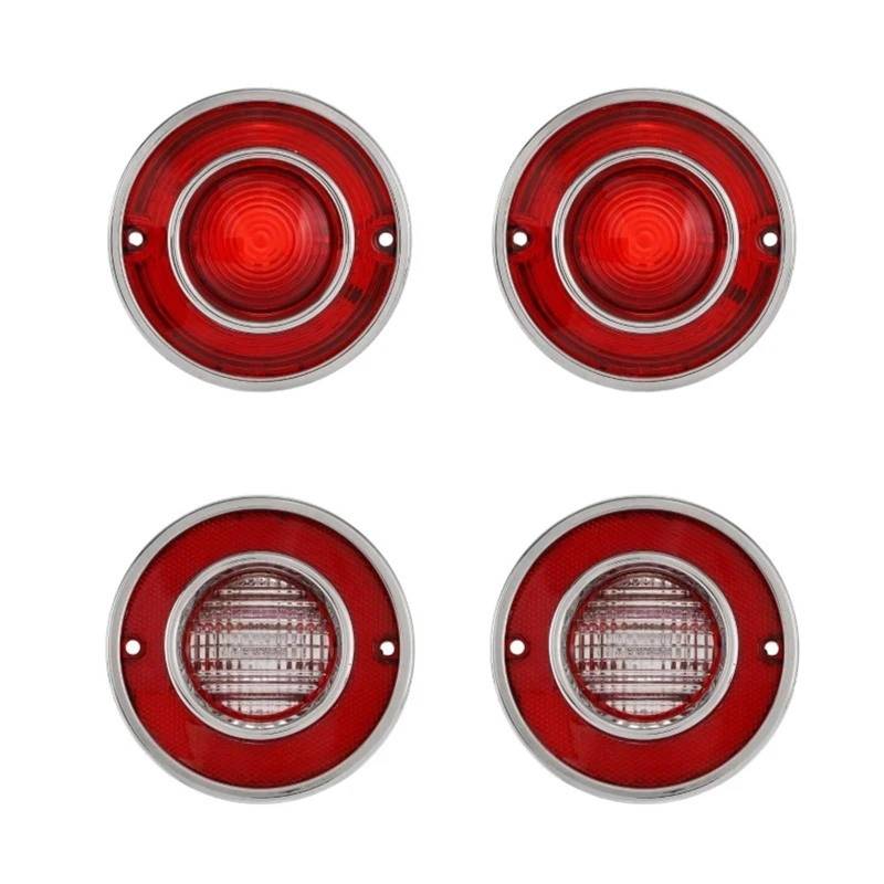 Generisch Auto-Rücklicht 4 Stück Auto-Rückleuchten hintere Bremsleuchten für Corvette C3 1975–1979 (ohne Leuchtmittel)(Red Shell) von Generisch