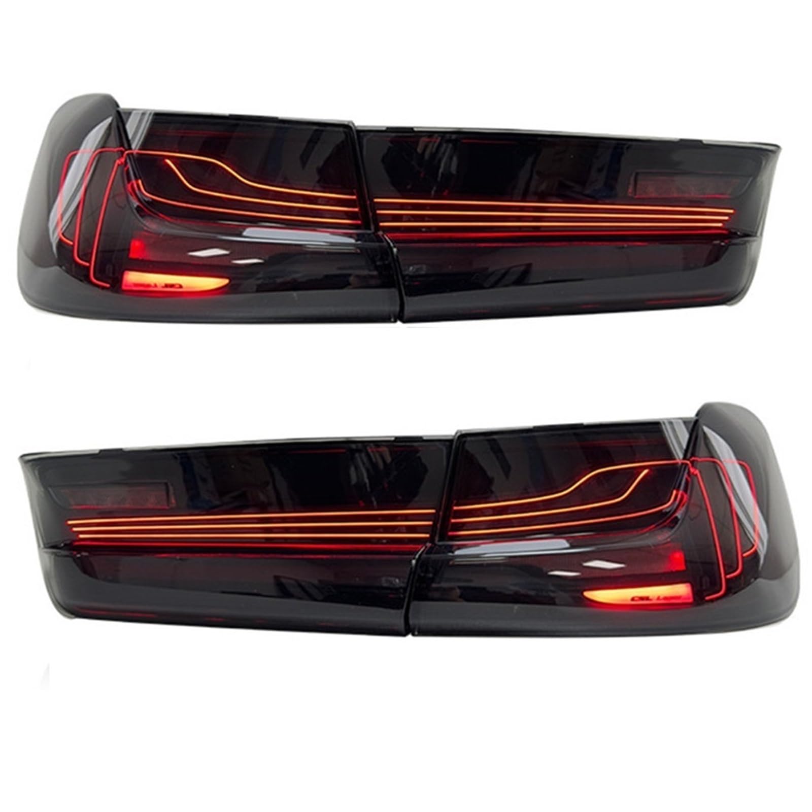 Generisch Auto-Rücklicht Auto-Rückleuchten für BMW 3er G20 G28 G80 M3 Rückleuchten 2019–2022, modifiziertes CSL-Design(Smoked Set) von Generisch