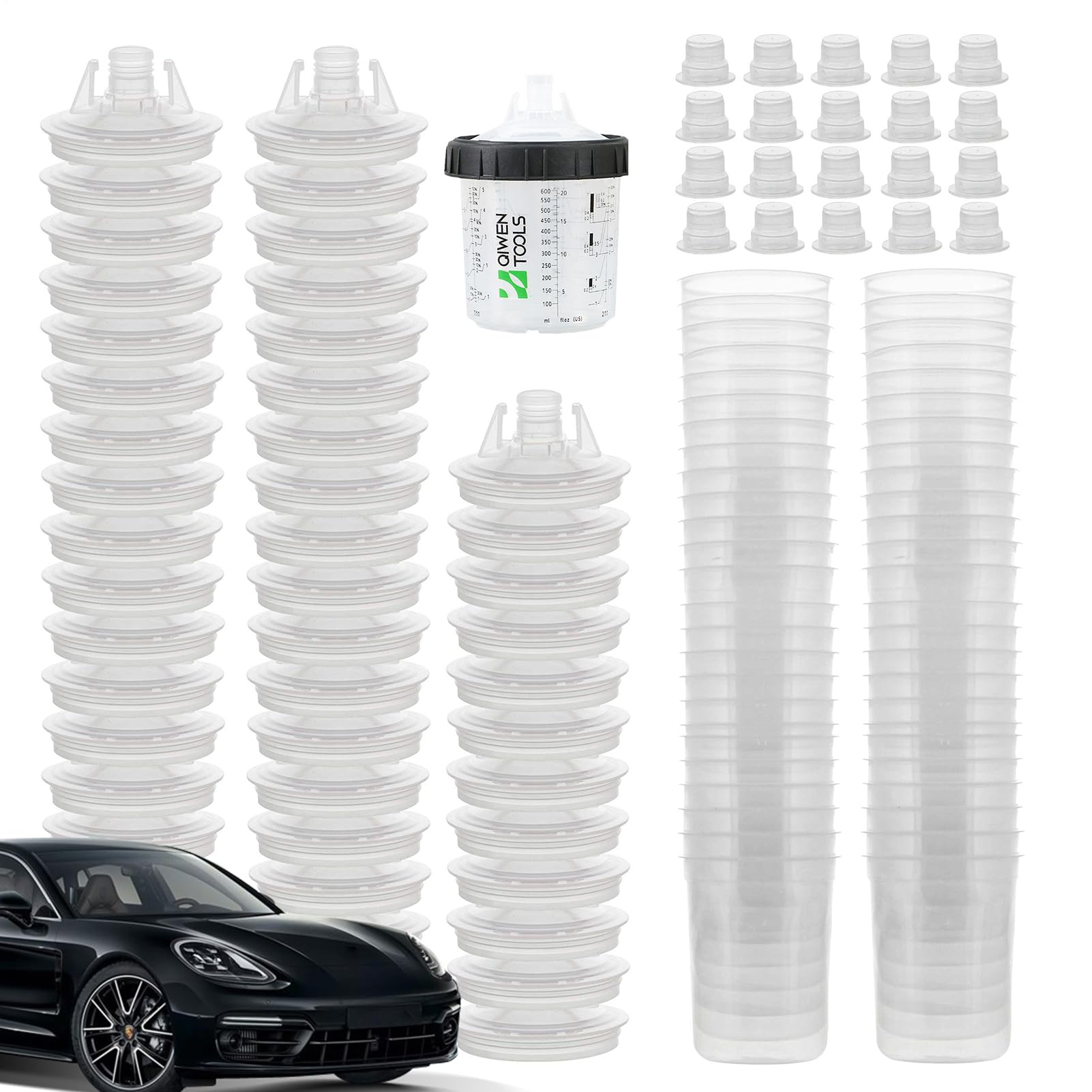Generisch Autolack-Mischbecher,Automobil-Sprühbecher-Sichere Sprühfarbe mit klarer Skala,Lackierwerkzeuge und -ausrüstung mit Spritzpistolen und Zubehör für 50 Becher- und Deckelsysteme Generisch Autolack-Mischbecher,Automobil-Sprühbecher-Sichere Sprühfarbe mit klarer Skala,Lackierwerkzeuge und -ausrüstung mit Spritzpistolen und Zubehör für 50 Becher- und Deckelsysteme von Generisch