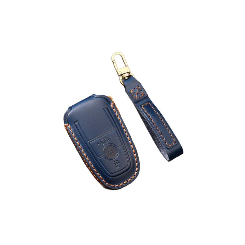Generisch Autoschlüssel Hülle passt für Ford Fusion Mondeo Mustang Explorer Edge EcoSport Schlüsselhülle Schutzcover mit Schlüsselanhänger Auto Zubehör,Blue-B von Generisch