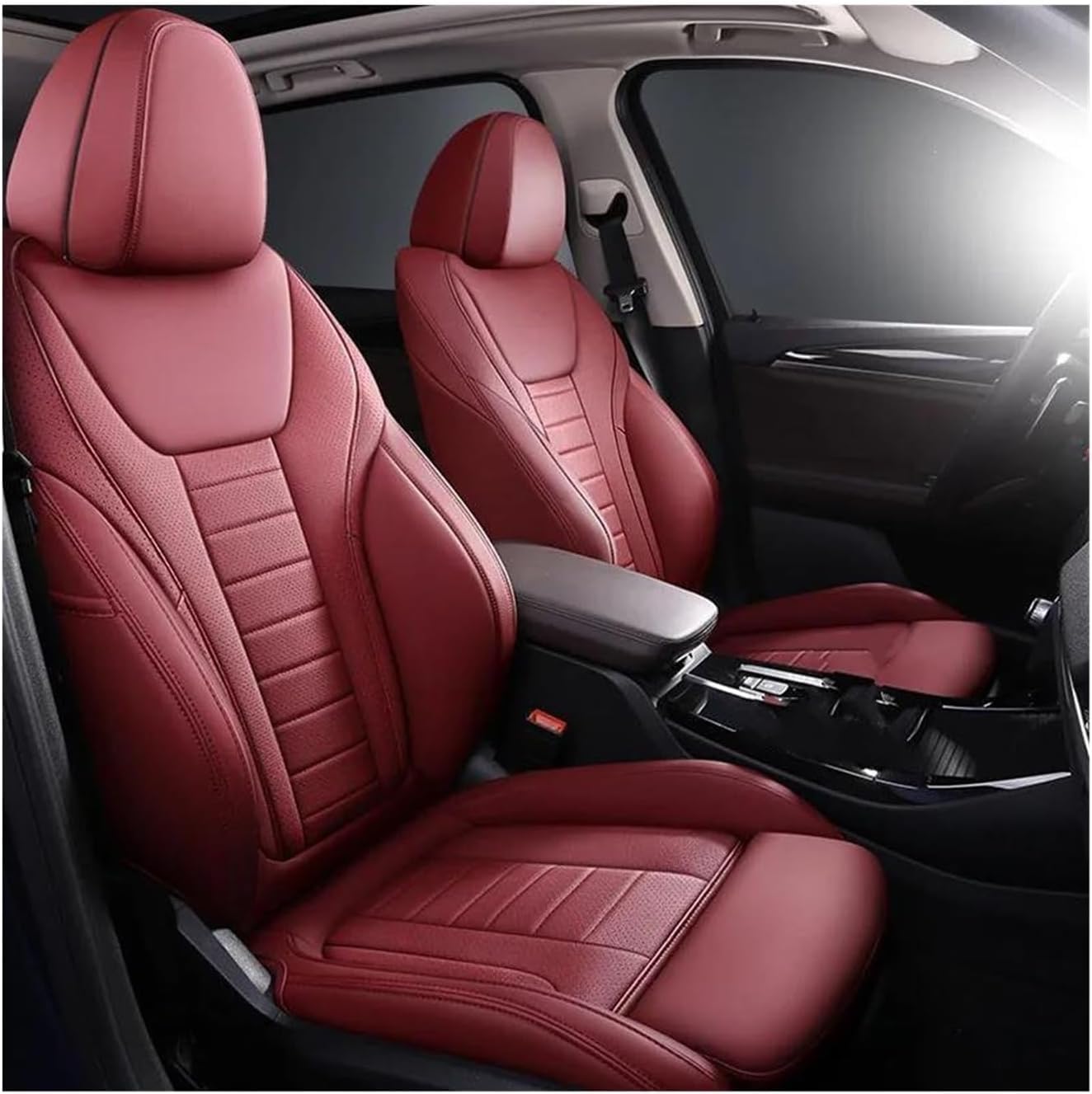 Generisch Autositzkissen Autositzbezug-Sets Autositzbezüge Komplettset Innenausstattung Teile Produkte Zubehör für Custom für BMW X3 G01 F97 E83 F25 IX3 Sitzbezüge für Nissan Qashqai(14) von Generisch