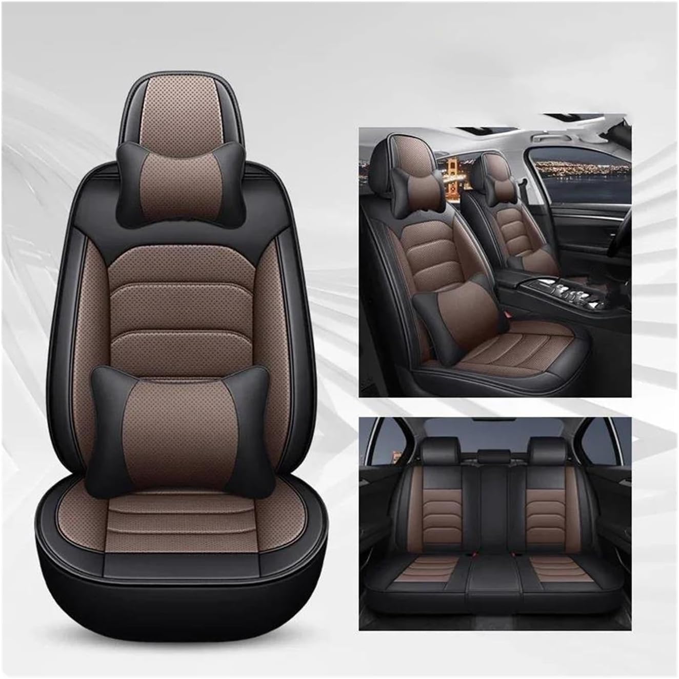 Generisch Autositzkissen Autositzbezug-Sets für Ford für Fiesta für Fusion für Mondeo für Taurus für Mustang für Kuga für Expedition Sitzbezüge für Nissan Qashqai(3) von Generisch