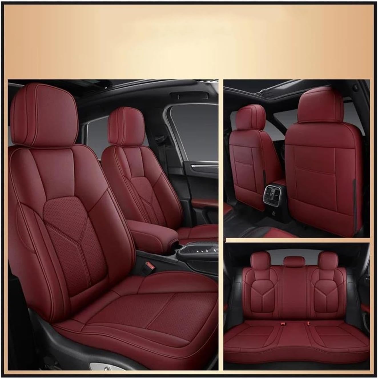 Generisch Autositzkissen Autositzbezug-Sets für Ford für Mondeo für Focus für Kuga für Fiesta für Mustang für Edge für Fusion für Explorer Sitzbezüge für Nissan Qashqai(6) von Generisch