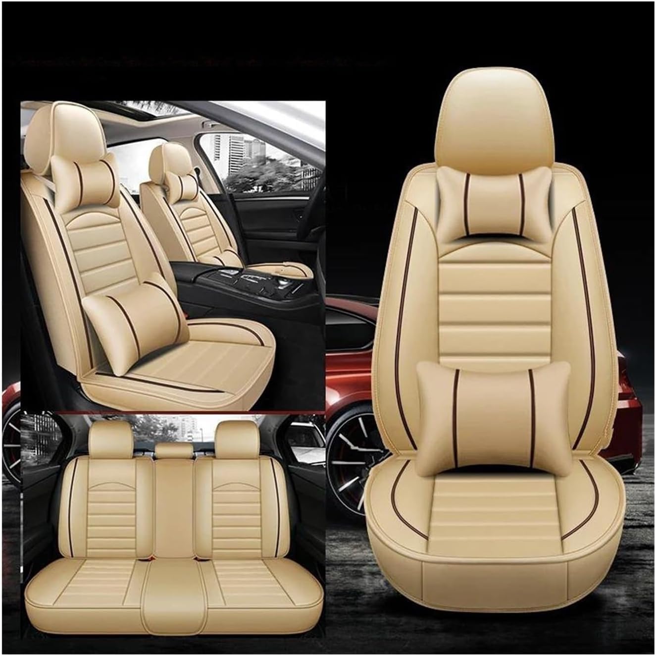 Generisch Autositzkissen Autositzbezug-Sets für Subaru, für Forester, für Outback, für Impreza, BRZ, Levorg, für Legacy, für Liberty, Tribeca Sitzbezüge für Nissan Qashqai(2) von Generisch