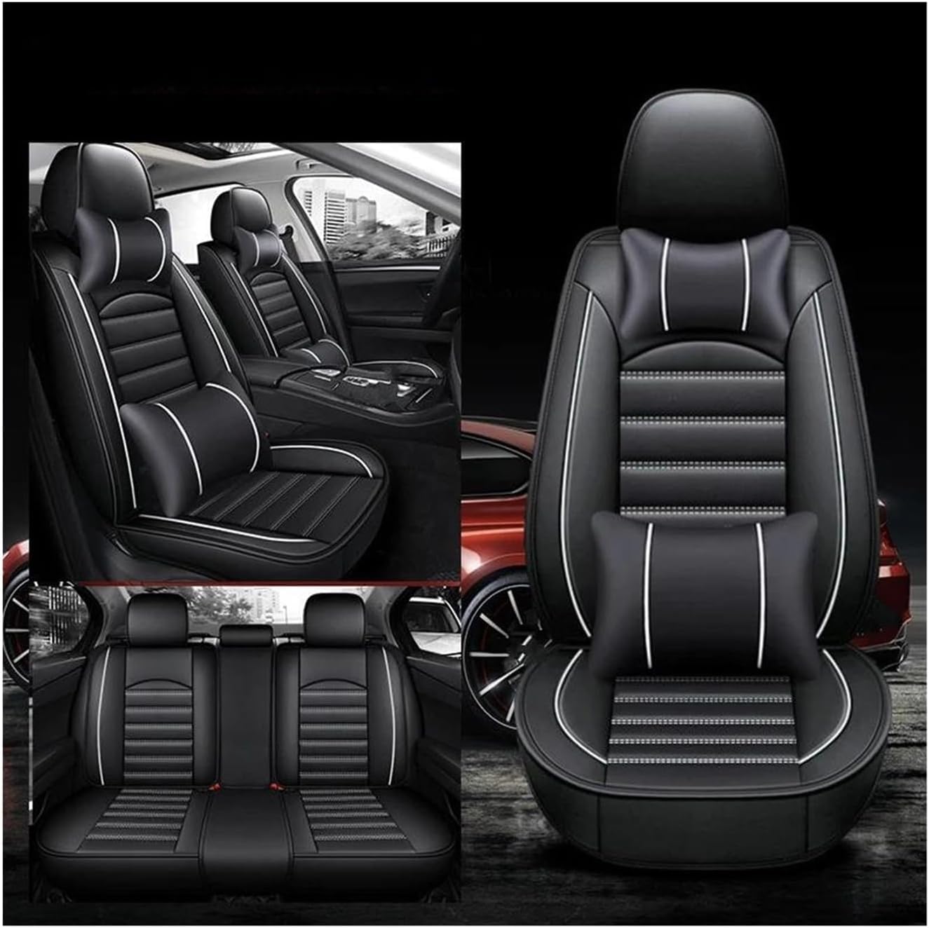 Generisch Autositzkissen Autositzbezug-Sets für Subaru, für Forester, für Outback, für Impreza, BRZ, Levorg, für Legacy, für Liberty, Tribeca Sitzbezüge für Nissan Qashqai(8) von Generisch