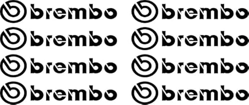 Generisch Bremssattel Aufkleber passend für Brembo 8 Stück Hitzebeständig Performance Tuning Auto Aufkleber JDM Sticker Brake Caliper Decals passend für alle Fahrzeuge (Schwarz) von Generisch