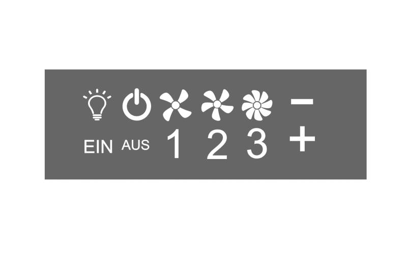 Generisch Dunstabzug Dunsthaube Schaltersymbole Schalter Aufkleber Symbole für Küchen Dunstabzug (Rtw97/1) (15mm) von Generisch
