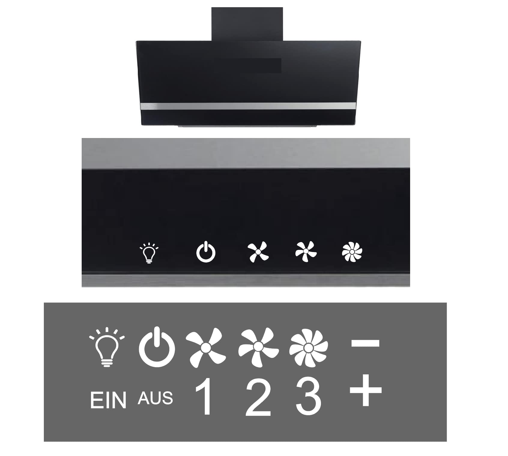 Generisch Dunstabzug Dunsthaube Schaltersymbole Schalter Aufkleber Symbole für Küchen Dunstabzug (Rtw97/1) (9mm) von Generisch