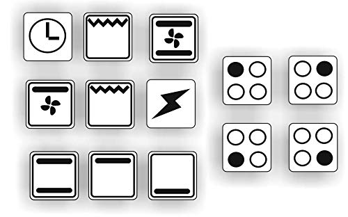 Generisch EIN Set mit 13 Stück Herd Aufkleber E Herd Beschriftung Ofen Koch Schalter Zeichen Symbole (R29/1/1) (20x20mm) von Generisch