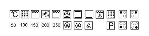 Generisch EIN Set mit 23 Stück Herd Aufkleber E Herd Beschriftung Ofen Koch Schalter Zeichen Symbole (R59) (Schwarze Symbole auf weiß0en Hintergrund, 14x14mm) von Generisch