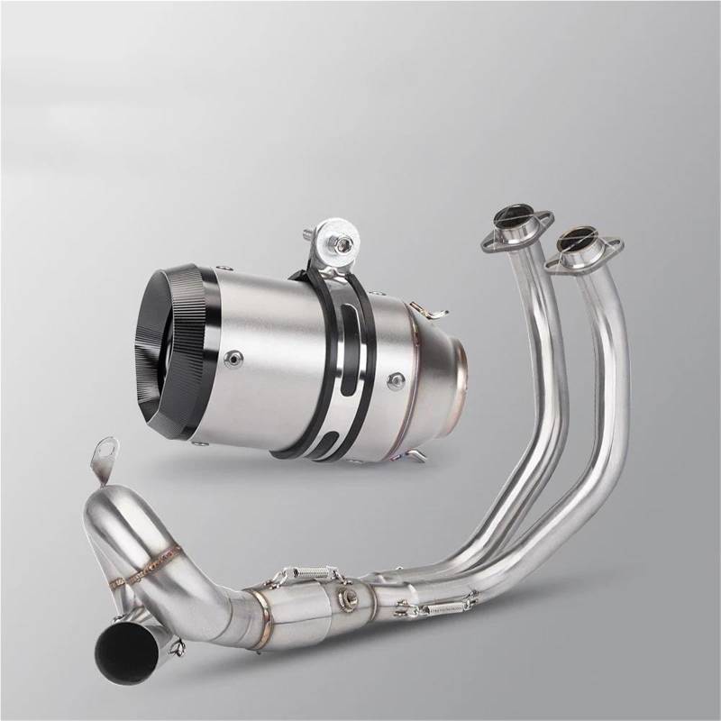 Generisch Endrohr 51MM Motorrad Modifiziertes Auspuffrohr Vollrohr Schalldämpfer Passend Für Y&amaha MT07 Für Tracer XSR 700 FZ-07 2015-2024(Style 5) von Generisch