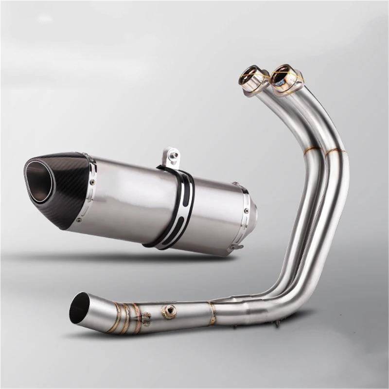 Generisch Endrohr Auspuff Motorrad Schalldämpfer Rohr Endrohr Verbindungsrohr Schalldämpfer Teile Für Y&amaha MT07 XSR700 FZ07 2014-2025(Style 8) von Generisch