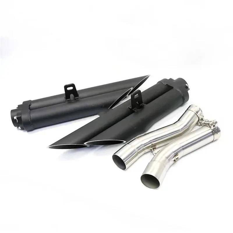 Generisch Endrohr Doppel Outlet Motorrad Auspuff Rohr Rohr Für Y&amaha R1 YZF-R1 2004-2009 2010 2012-2014 Jahr(2004-2006) von Generisch
