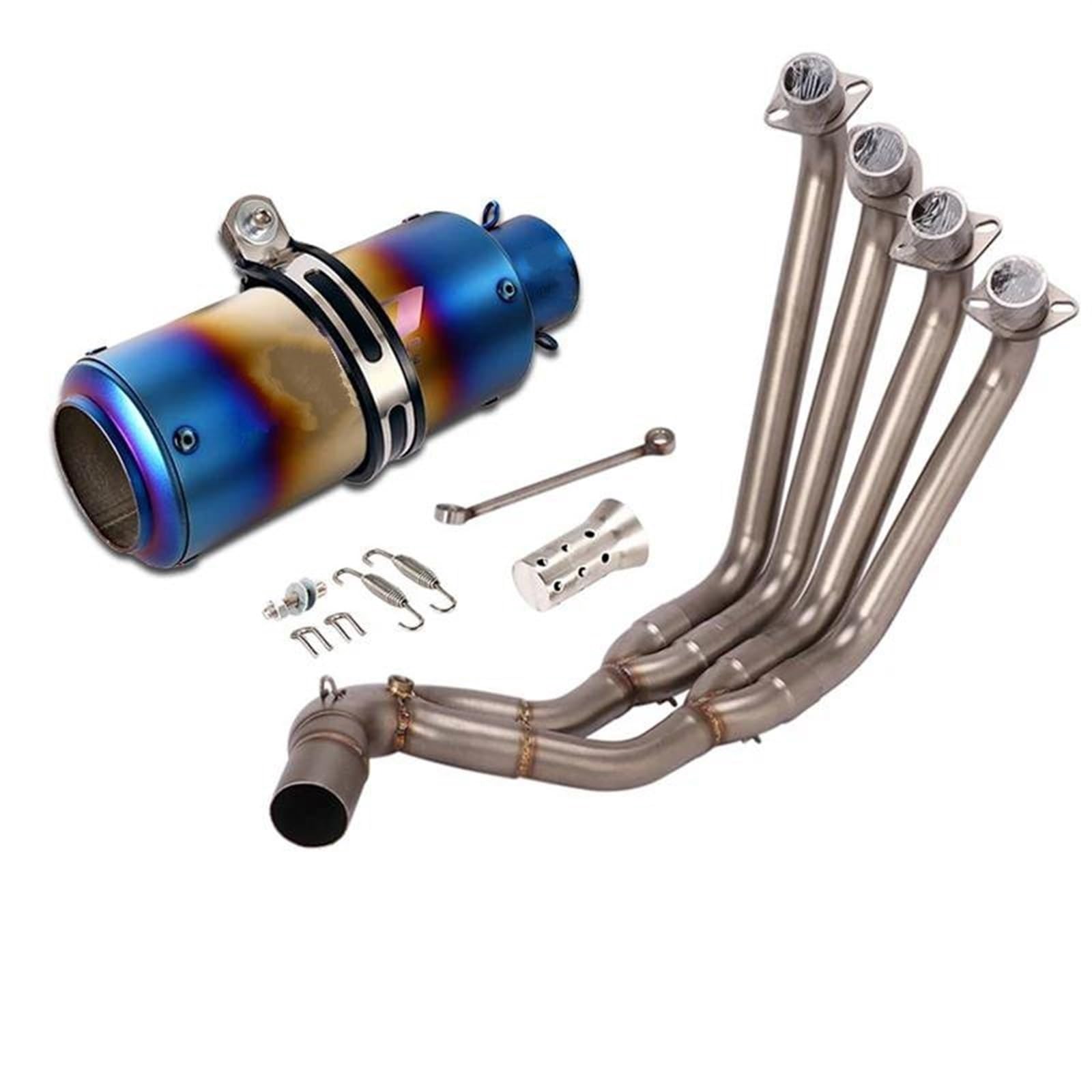 Generisch Endrohr Komplette Auspuffanlage Modifiziertes Kopfrohr 51mm Schalldämpfer Schalldämpfer Für CBR650R CBR650F CB650F CB650R 2014-2024(Style 1) von Generisch