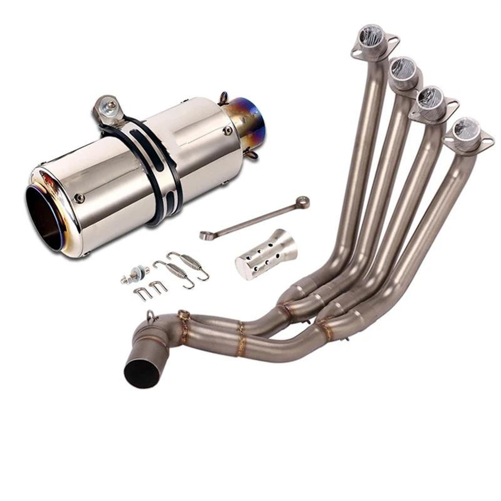Generisch Endrohr Komplette Auspuffanlage Modifiziertes Kopfrohr 51mm Schalldämpfer Schalldämpfer Für CBR650R CBR650F CB650F CB650R 2014-2024(Style 3) von Generisch
