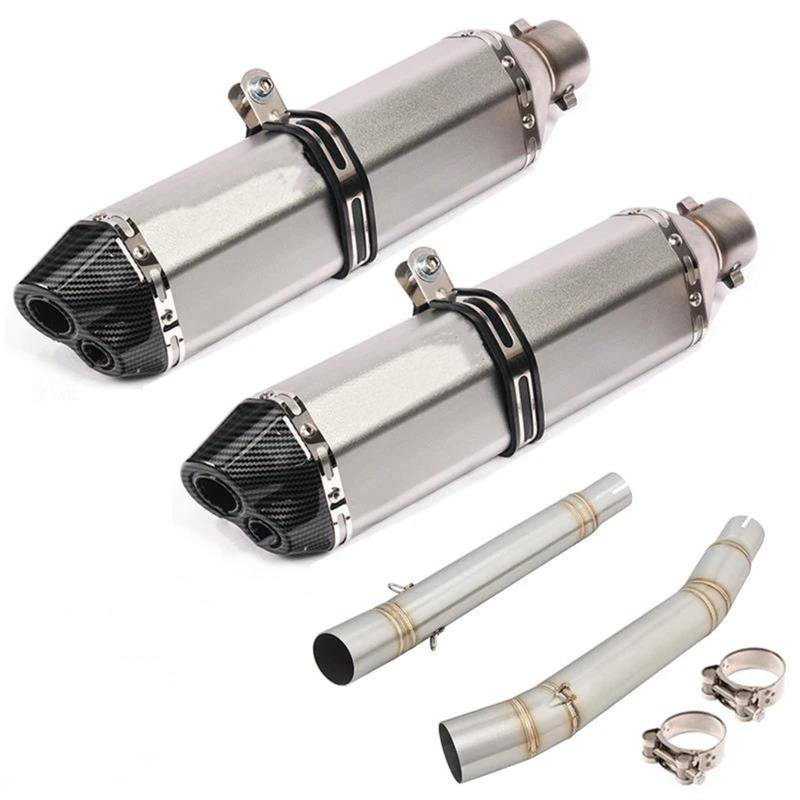 Generisch Endrohr Motorrad-Auspuff-Mittelteil-Schalldämpfer-Verbindungsrohr Passend Für Suzuki Für Hayabusa GSX1300R GSXR1300 2008–2017(Style 5) von Generisch