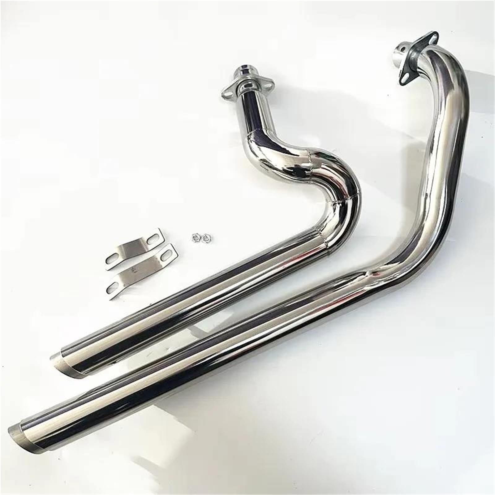 Generisch Endrohr Motorrad Auspuff Modifizierte Pleuelstange Für Steed Für Shadow VT400 VT600 VLX400 VLX600 VT600C VT400C VLX600(Silber) von Generisch