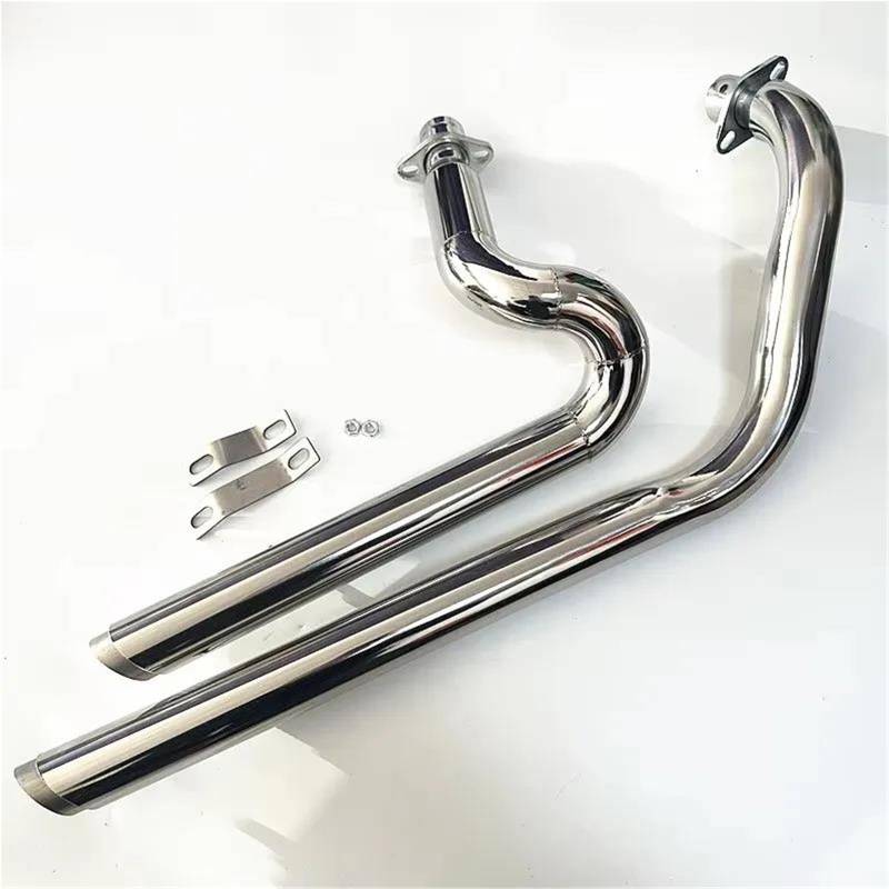 Generisch Endrohr Motorrad Auspuff Modifizierte Pleuelstange Für Steed Für Shadow VT400 VT600 VLX400 VLX600 VT600C VT400C VLX600(Silber) von Generisch