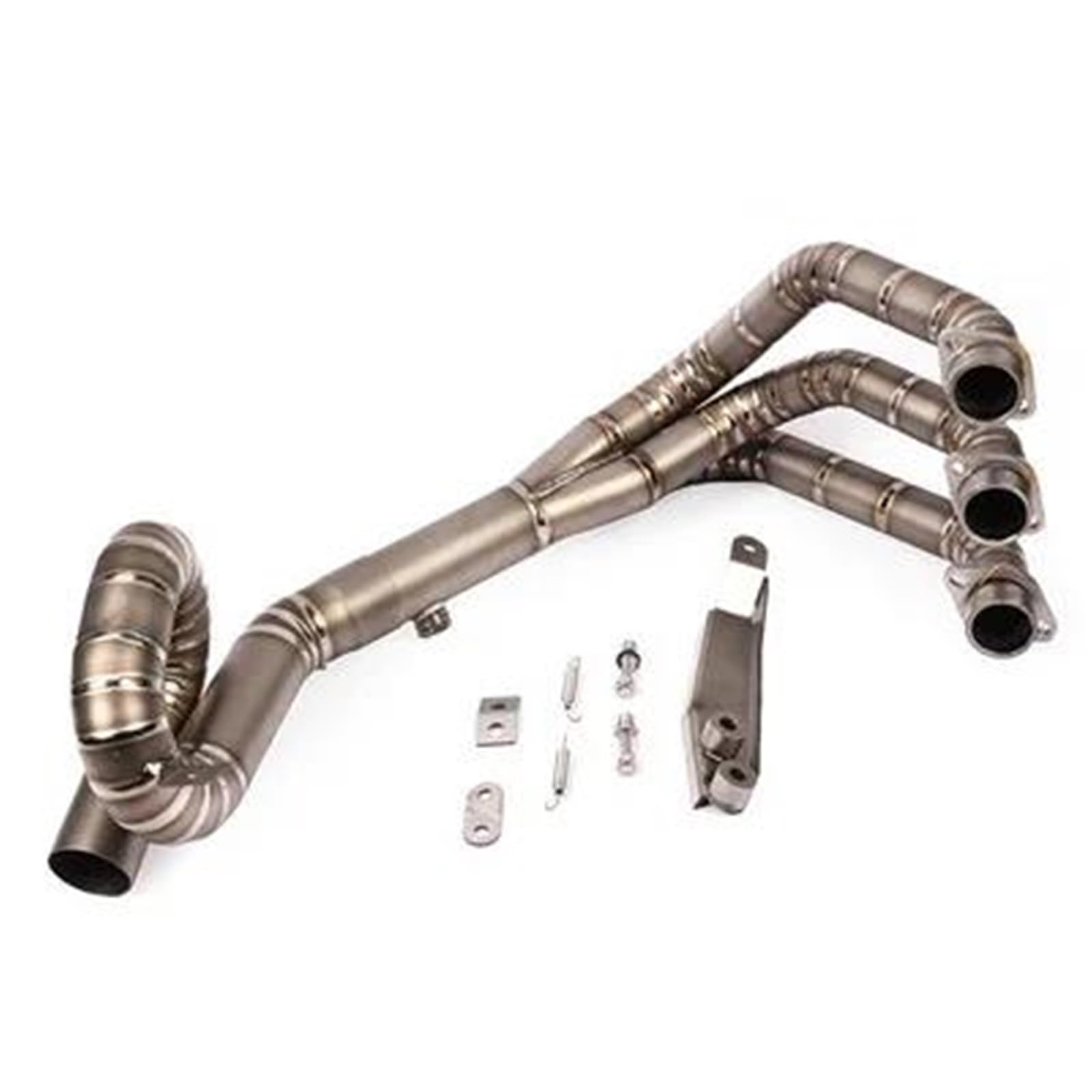 Generisch Endrohr Motorrad-Auspuffanlage Verschiebbarer Vorderer Verbindungswinkel 51 Mm Für Y&amaha MT-09 FZ-09 FJ09 Für Tracer 900 2015–2020(Titanium Alloy) von Generisch