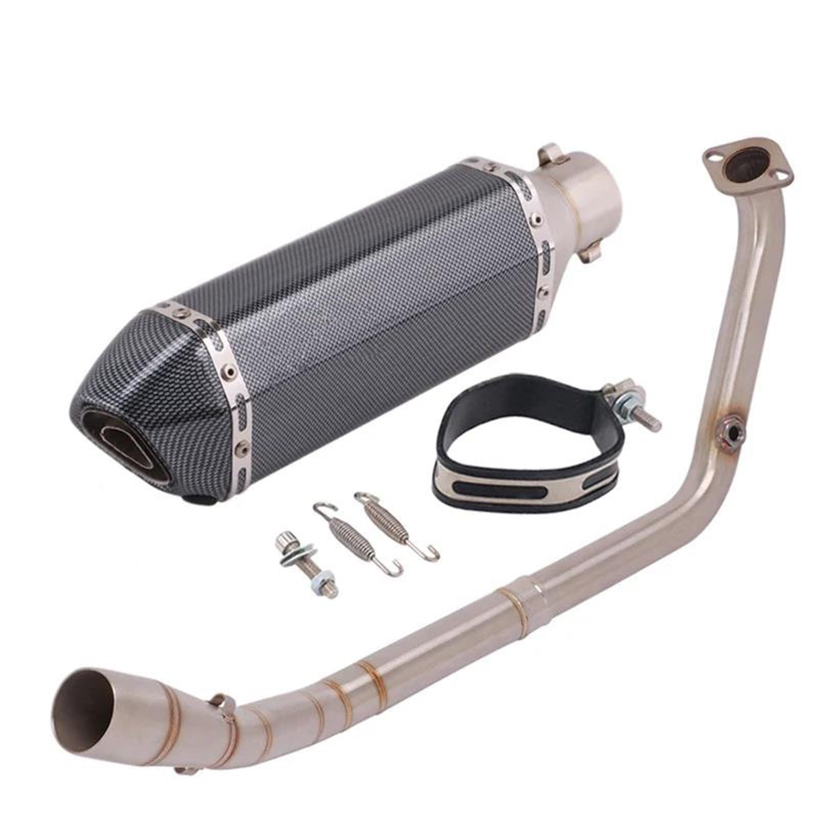 Generisch Endrohr Motorrad-Auspuffanlage Vorderes Verbindungsrohr Mit Schalldämpfer Für Y&amaha YZF R15 R125 V3 V4 MT15 MT-15 MT125 2020–2021(Type A) von Generisch