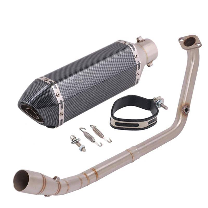 Generisch Endrohr Motorrad-Auspuffanlage Vorderes Verbindungsrohr Mit Schalldämpfer Für Y&amaha YZF R15 R125 V3 V4 MT15 MT-15 MT125 2020–2021(Type A) von Generisch