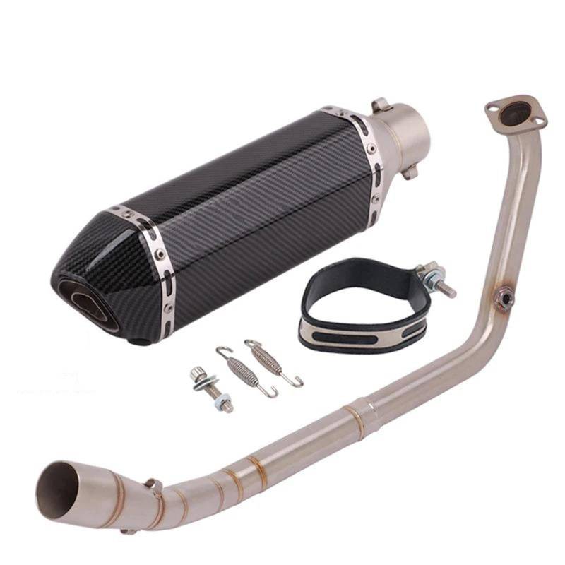 Generisch Endrohr Motorrad-Auspuffanlage Vorderes Verbindungsrohr Mit Schalldämpfer Für Y&amaha YZF R15 R125 V3 V4 MT15 MT-15 MT125 2020–2021(Type B) von Generisch