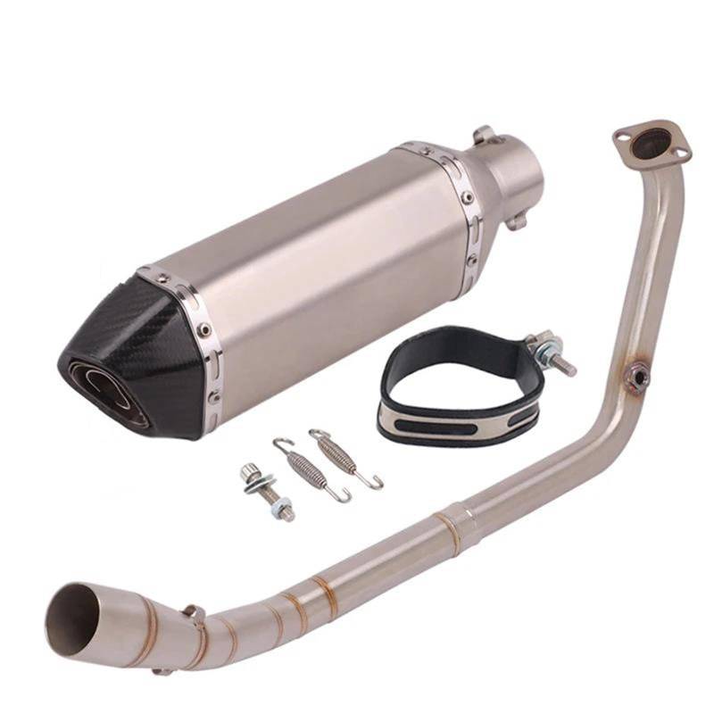 Generisch Endrohr Motorrad-Auspuffanlage Vorderes Verbindungsrohr Mit Schalldämpfer Für Y&amaha YZF R15 R125 V3 V4 MT15 MT-15 MT125 2020–2021(Type C) von Generisch