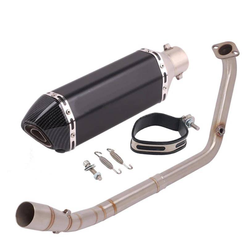 Generisch Endrohr Motorrad-Auspuffanlage Vorderes Verbindungsrohr Mit Schalldämpfer Für Y&amaha YZF R15 R125 V3 V4 MT15 MT-15 MT125 2020–2021(Type D) von Generisch