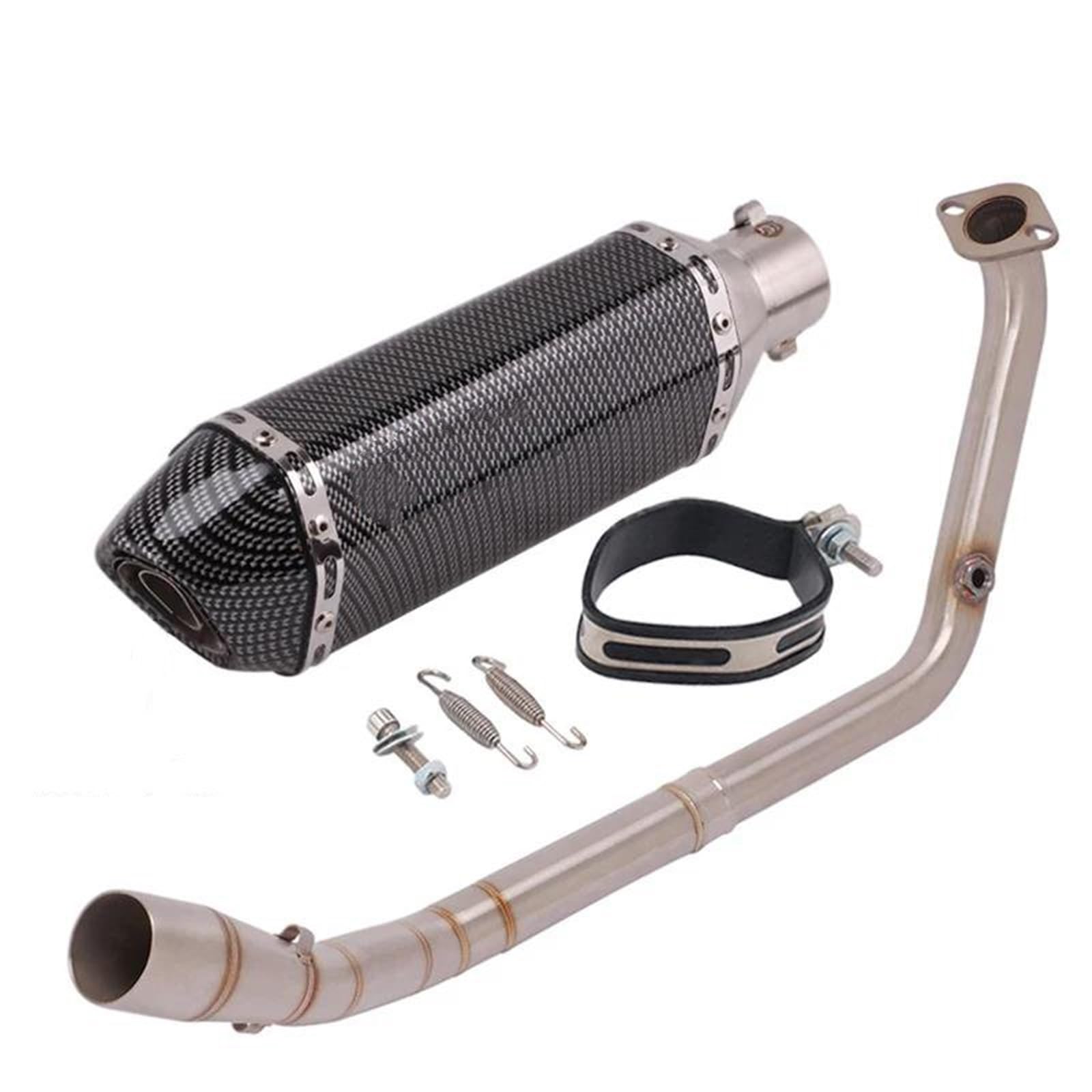 Generisch Endrohr Motorrad-Auspuffanlage Vorderes Verbindungsrohr Mit Schalldämpfer Für Y&amaha YZF R15 R125 V3 V4 MT15 MT-15 MT125 2020–2021(Type E) von Generisch