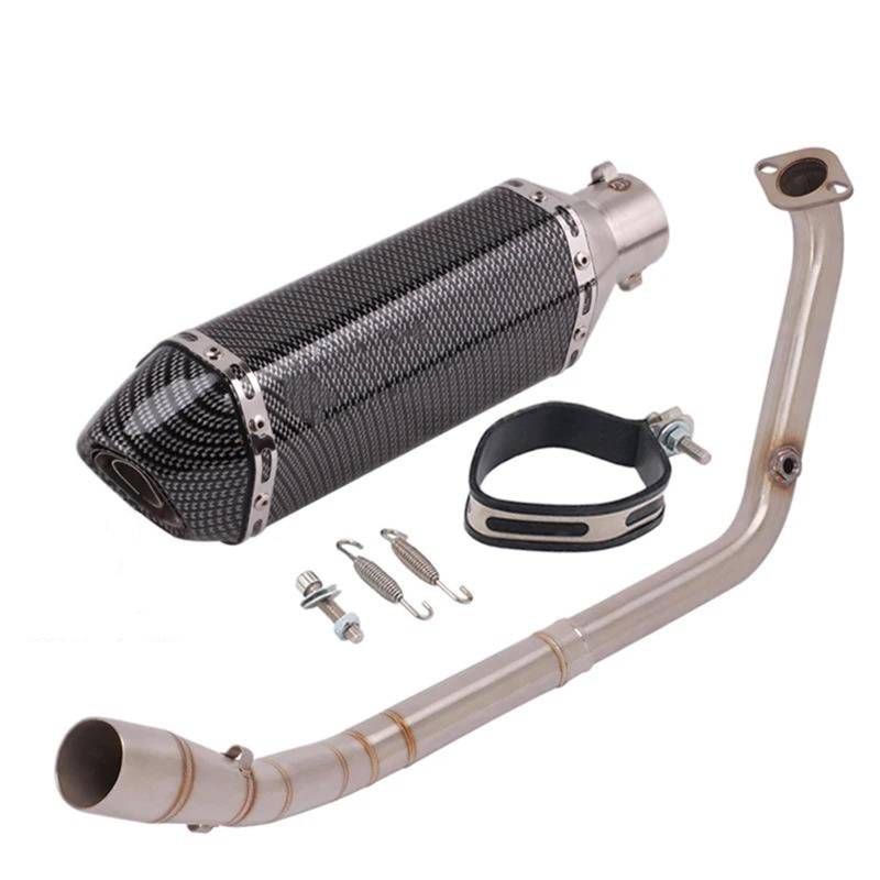 Generisch Endrohr Motorrad-Auspuffanlage Vorderes Verbindungsrohr Mit Schalldämpfer Für Y&amaha YZF R15 R125 V3 V4 MT15 MT-15 MT125 2020–2021(Type E) von Generisch