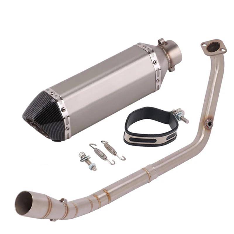 Generisch Endrohr Motorrad-Auspuffanlage Vorderes Verbindungsrohr Mit Schalldämpfer Für Y&amaha YZF R15 R125 V3 V4 MT15 MT-15 MT125 2020–2021(Type F) von Generisch