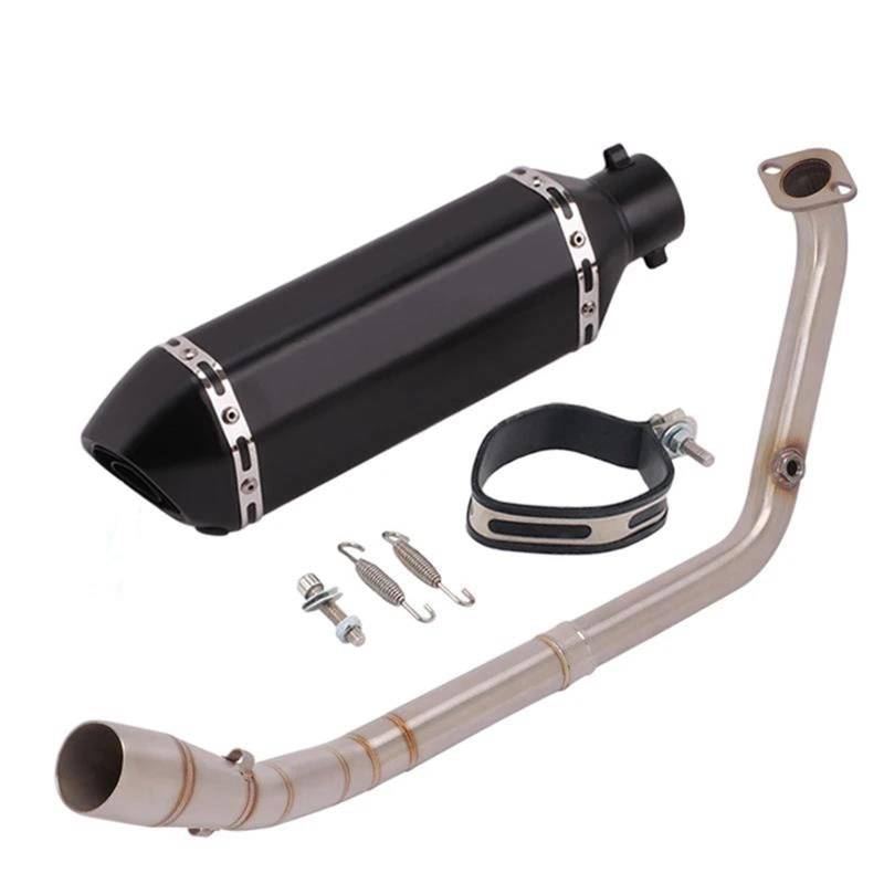 Generisch Endrohr Motorrad-Auspuffanlage Vorderes Verbindungsrohr Mit Schalldämpfer Für Y&amaha YZF R15 R125 V3 V4 MT15 MT-15 MT125 2020–2021(Type H) von Generisch