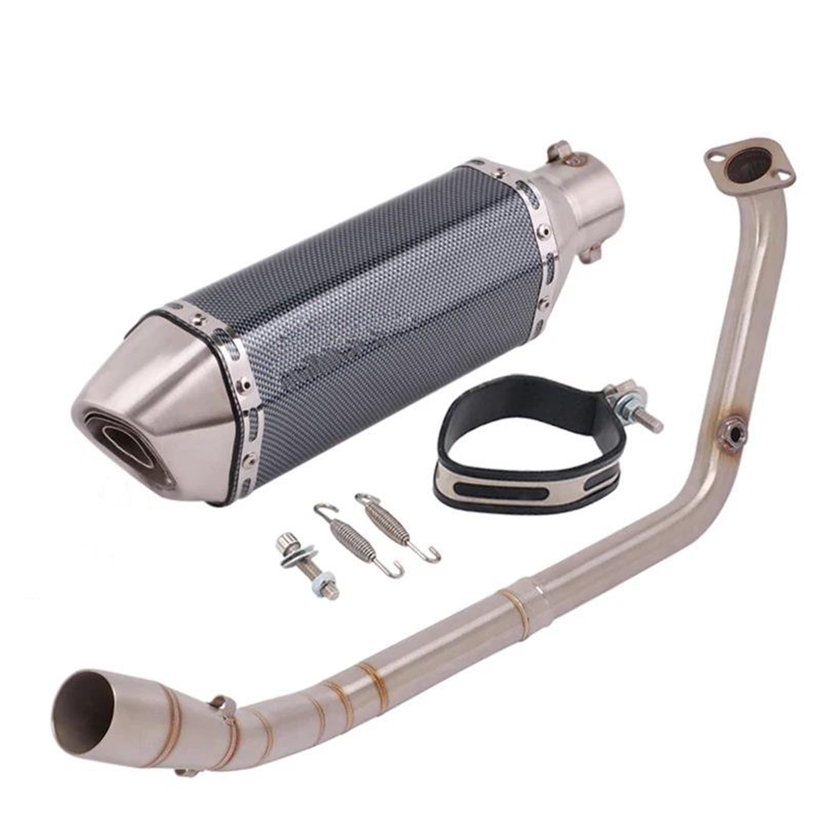 Generisch Endrohr Motorrad-Auspuffanlage Vorderes Verbindungsrohr Mit Schalldämpfer Für Y&amaha YZF R15 R125 V3 V4 MT15 MT-15 MT125 2020–2021(Type L) von Generisch
