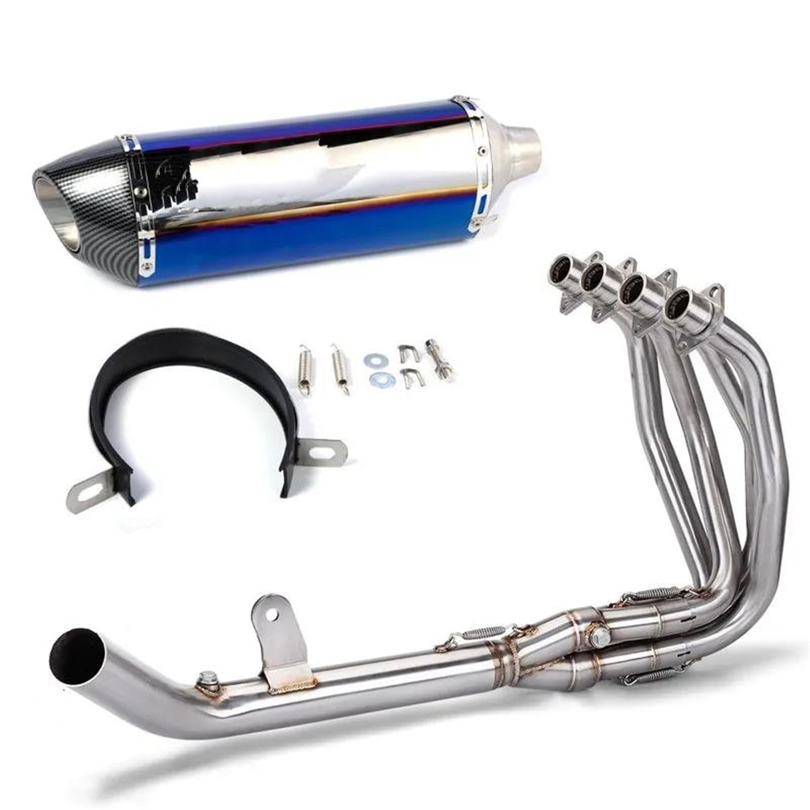 Generisch Endrohr Motorrad-Auspuffrohr-Vollsystem-Krümmerschalldämpfer Aus Edelstahl Passend Für Kawasaki ZX4RR ZX-4RR ZX4RR(Style 3) von Generisch