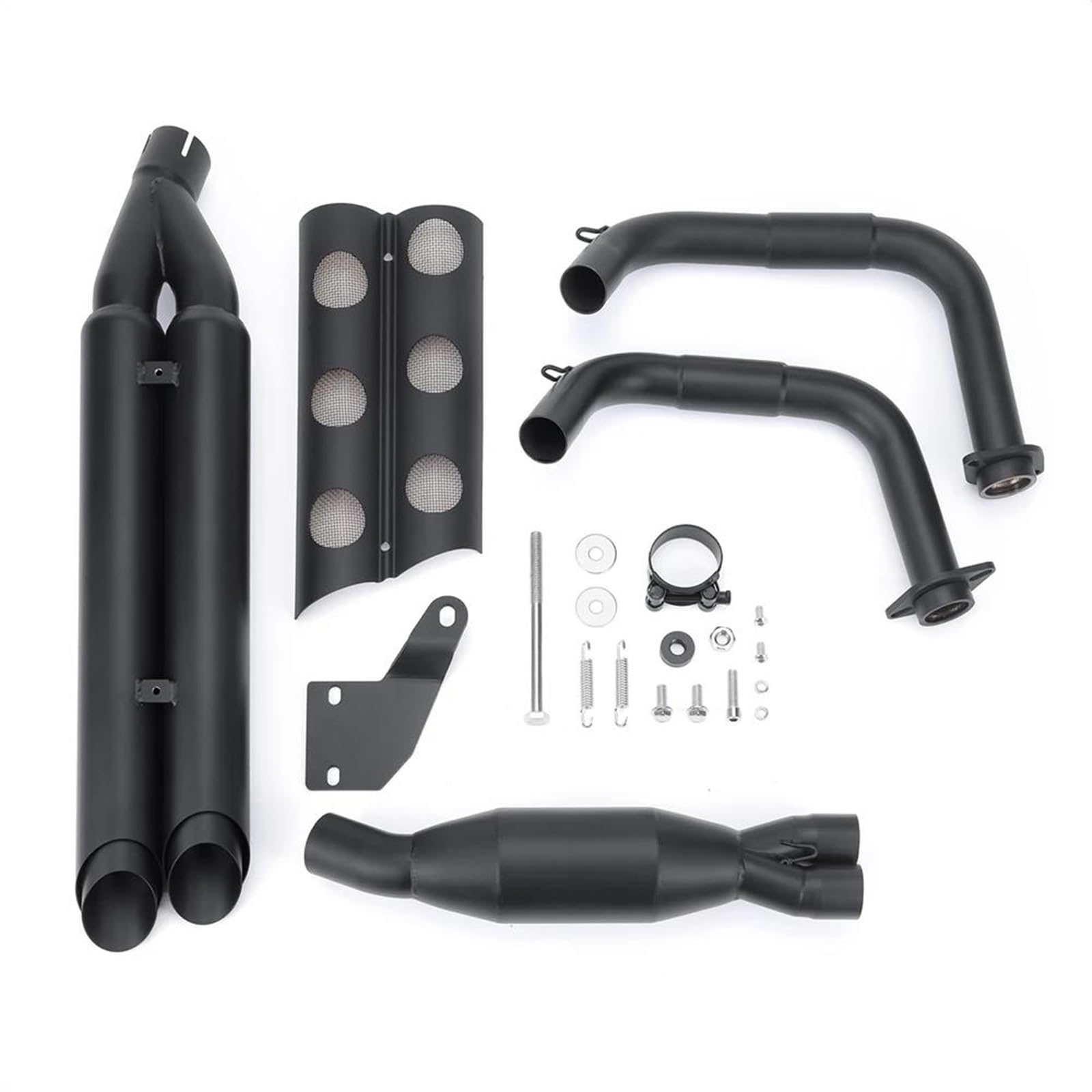 Generisch Endrohr Motorrad Slip-On Schalldämpfer Auspuffrohr Mit Hitzeschild Kit Für Kawasaki Für Vulcan 650 VN650 2015-2022(Style 1) von Generisch