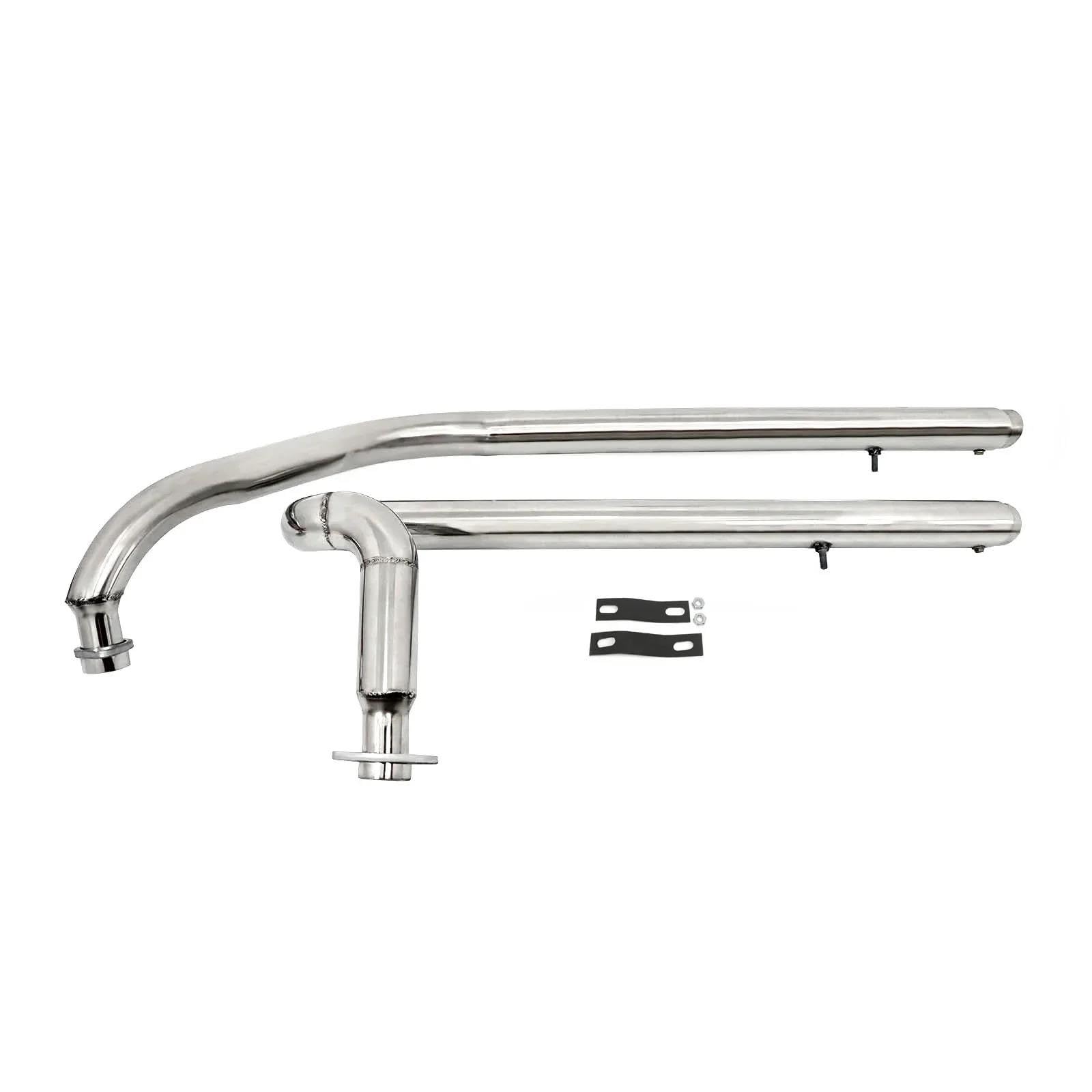 Generisch Endrohr Motorrad-Vollauspuffer Drag Pipe Edelstahl-Kit Schalldämpfer Schalldämpfer Für Suzuki Für Boulevard 109/1800/1500(Style 1) von Generisch