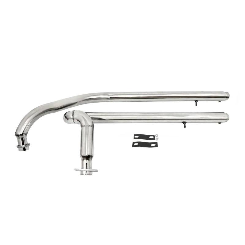 Generisch Endrohr Motorrad-Vollauspuffer Drag Pipe Edelstahl-Kit Schalldämpfer Schalldämpfer Für Suzuki Für Boulevard 109/1800/1500(Style 1) von Generisch