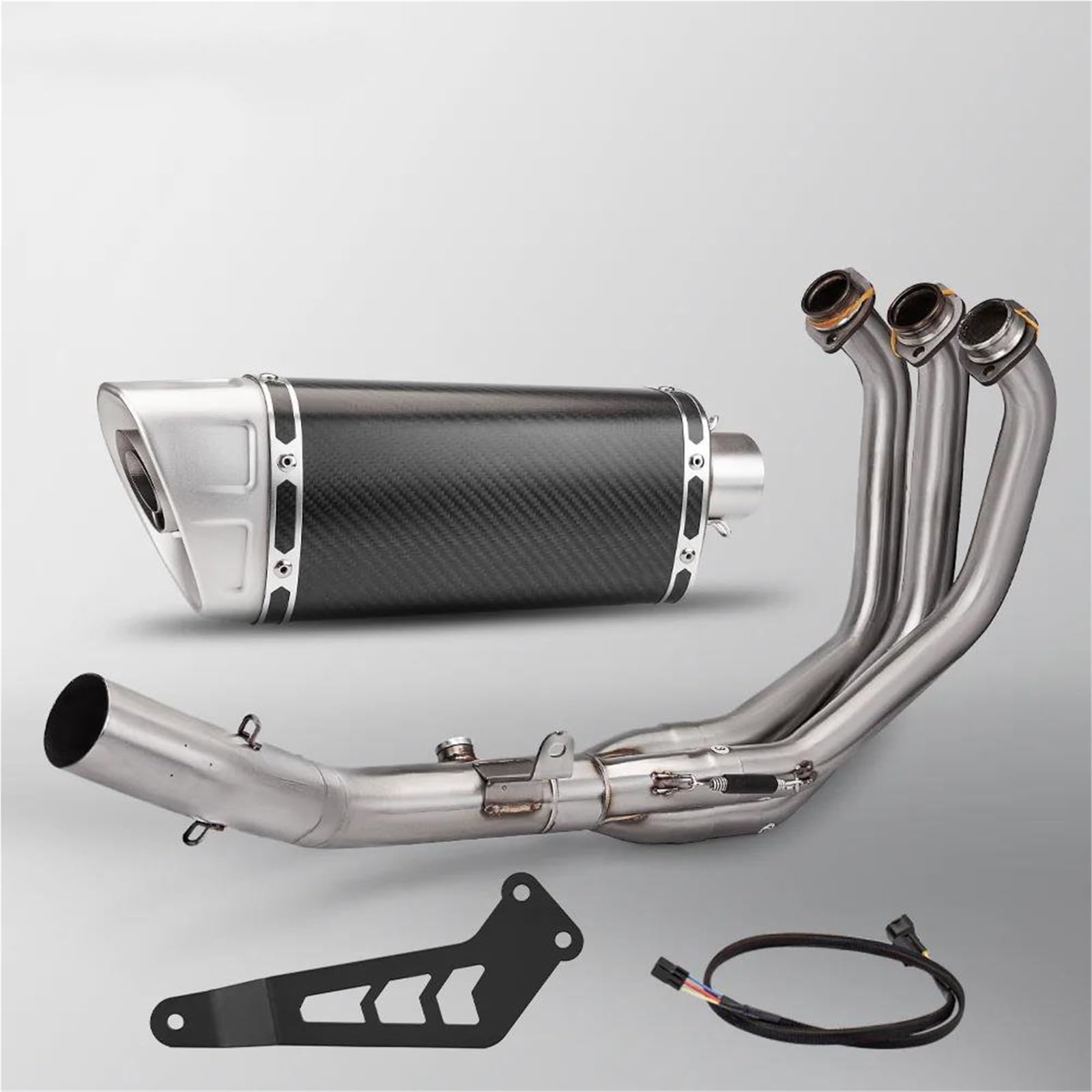 Generisch Endrohr Motorrad Zubehör Auspuffrohr Volle System Edelstahl Schalldämpfer Für Y&amaha MT09 MT09SP FZ09 2021-2023(Style 1) von Generisch