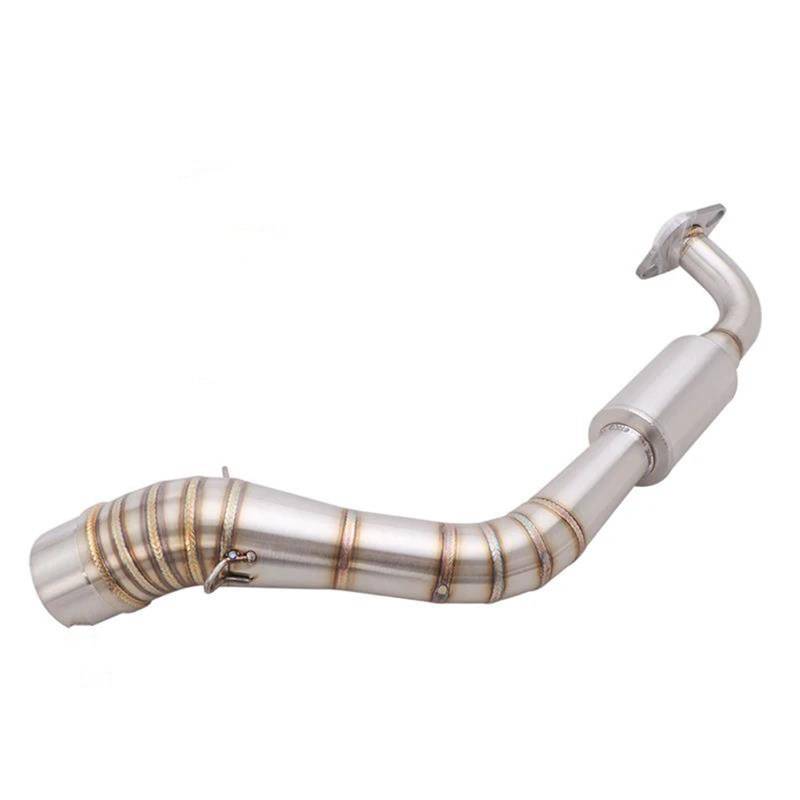 Generisch Endrohr Motorradauspuff Vorne Verbindungsrohr 51 Mm Schalldämpfer Für Y&amaha Für Aerox155 NVX155 NVX125 NVX 155 125(Style 2) von Generisch