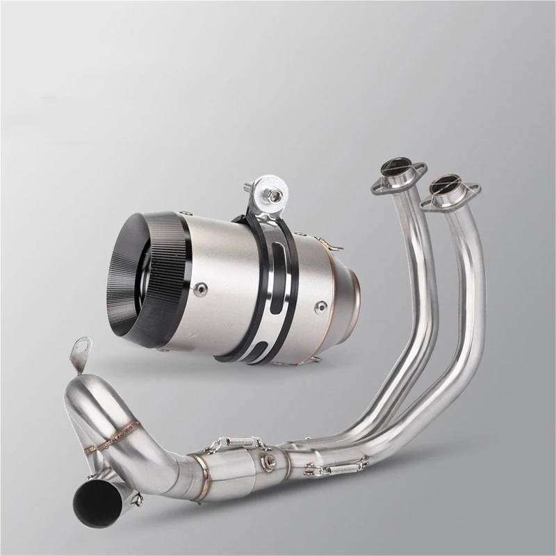 Generisch Endrohr Motorradauspuffrohr Vollrohr 51MM Schalldämpfer Auspuffrohr Passend Für Y&amaha MT07 Für Tracer XSR 700 FZ-07 2015-2024(Style 4) von Generisch