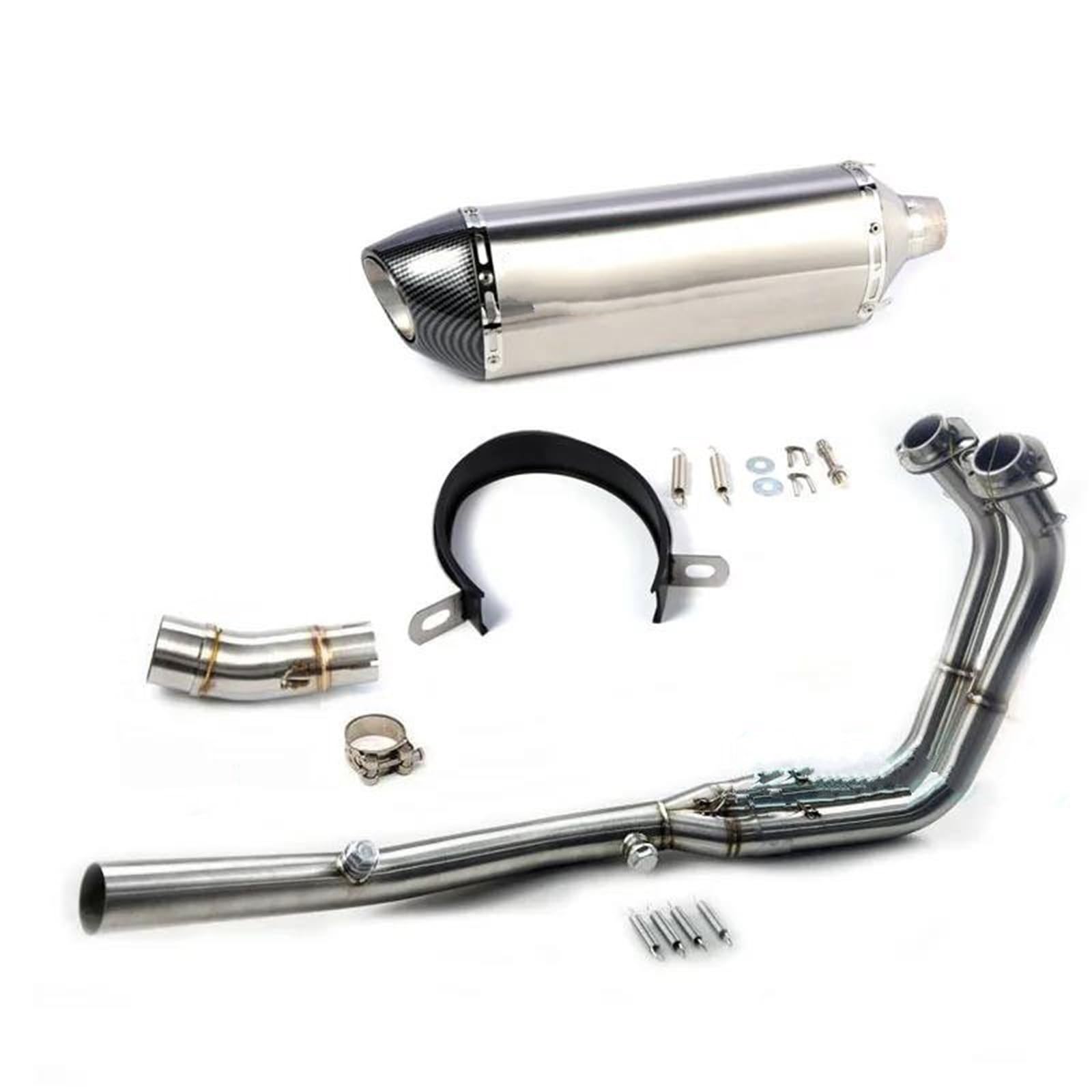 Generisch Endrohr Slip-on-Auspuffrohr Komplettes System Motorrad-Schalldämpfer-Verbindungsrohr Passend Für Kawasaki Z400 Für Ninja400 2023(Style 4) von Generisch