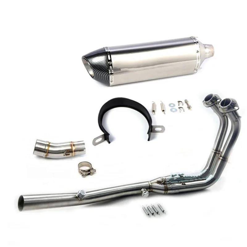 Generisch Endrohr Slip-on-Auspuffrohr Komplettes System Motorrad-Schalldämpfer-Verbindungsrohr Passend Für Kawasaki Z400 Für Ninja400 2023(Style 4) von Generisch
